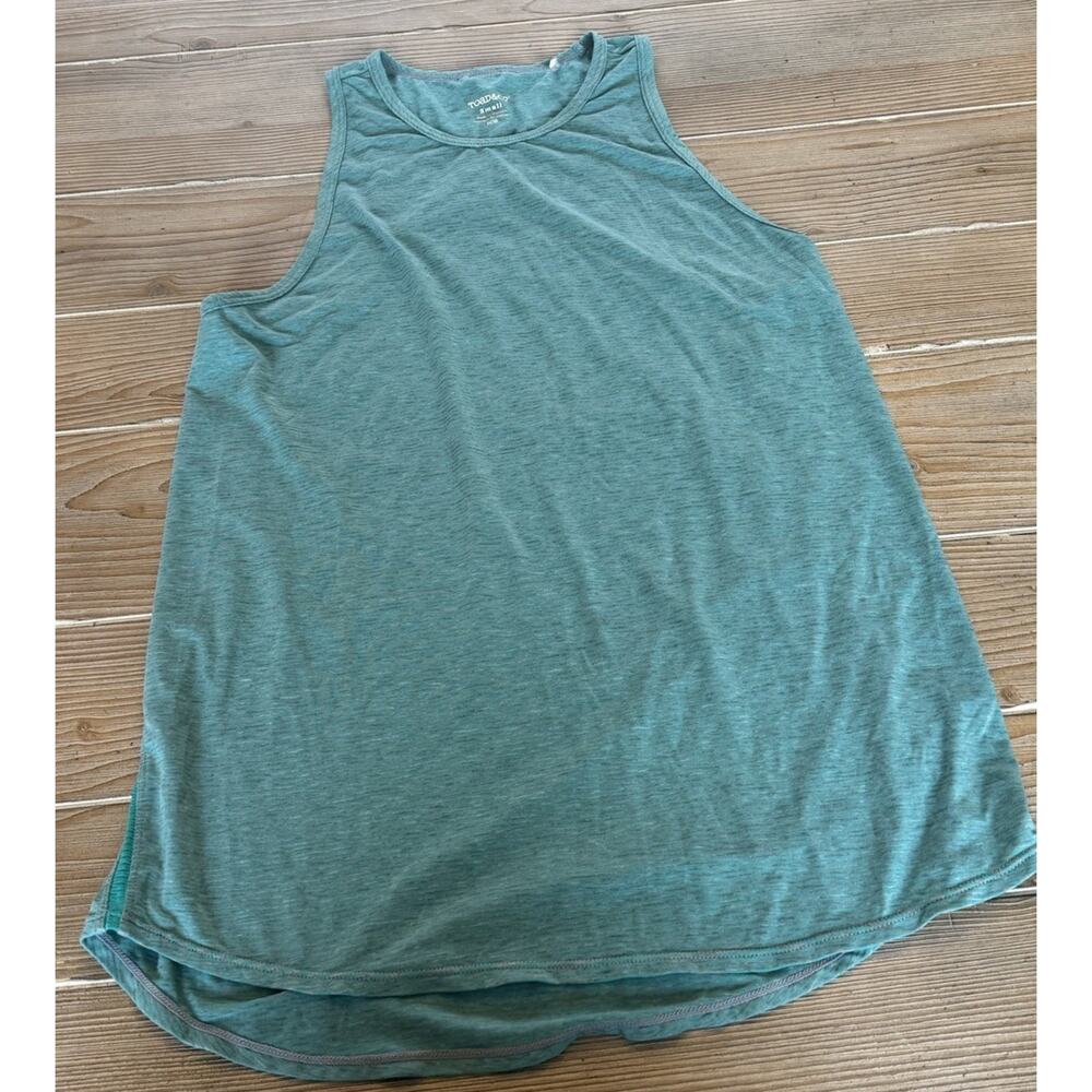 Toad & Co Women’s Swiftly Vent Sleeveless Tank Top Shirt Green Stretch SMALL S